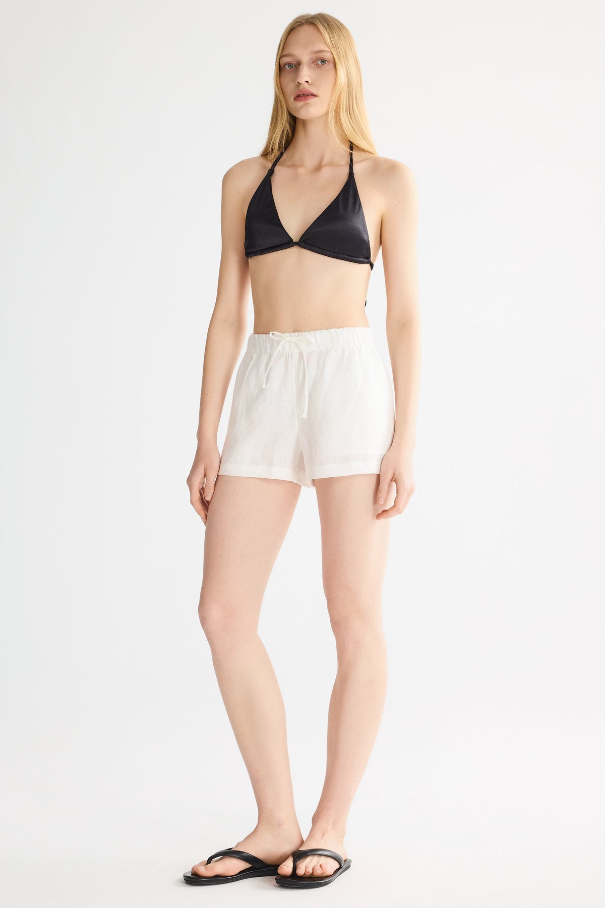 Relaxed Linen Drawstring Shorts