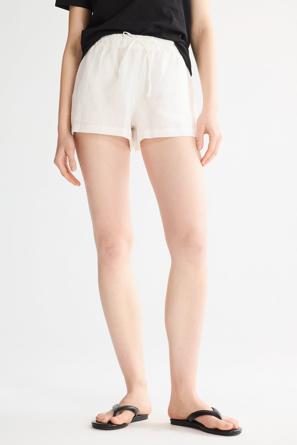 Relaxed Linen Drawstring Shorts