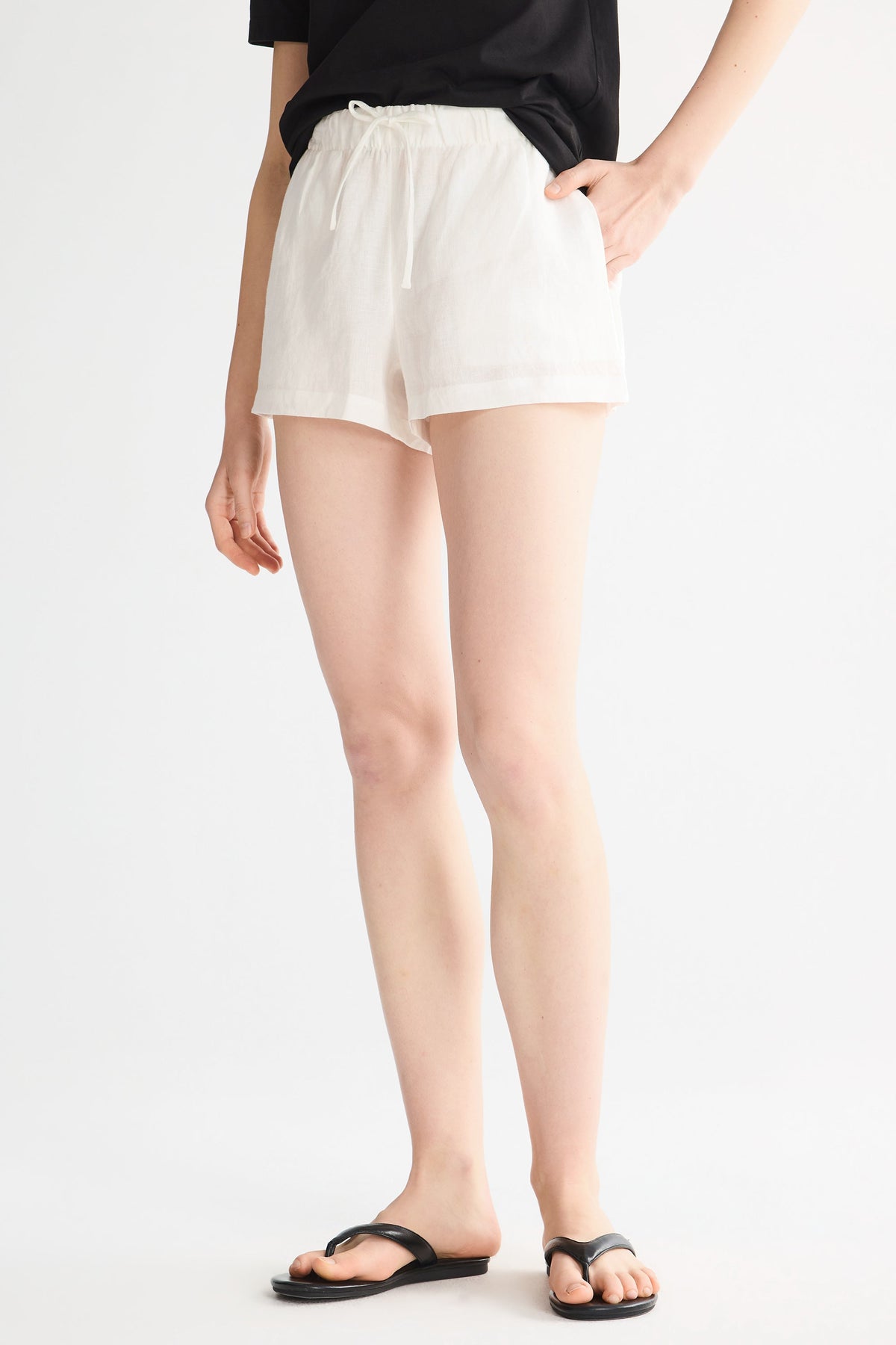 Relaxed Linen Drawstring Shorts