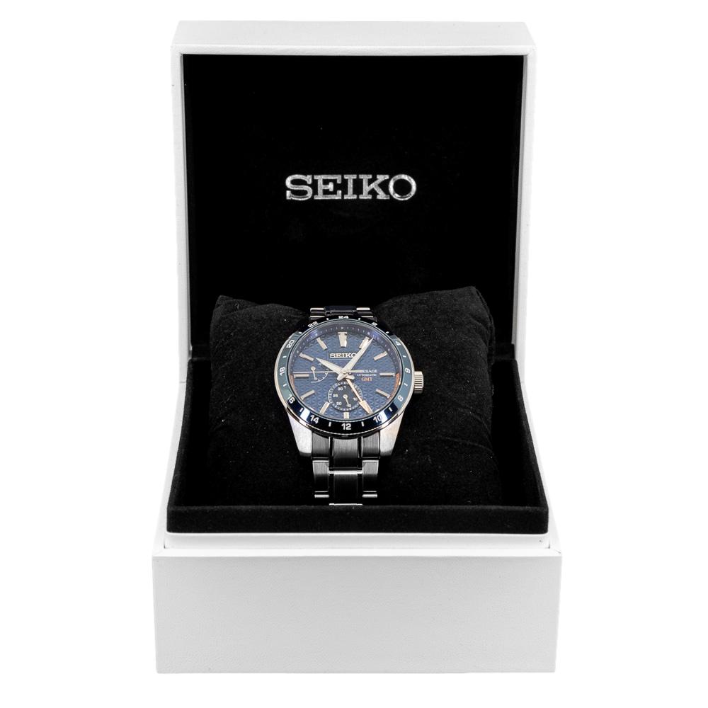 Seiko Men's SPB217J1 Presage GMT Blue Dial Automatic