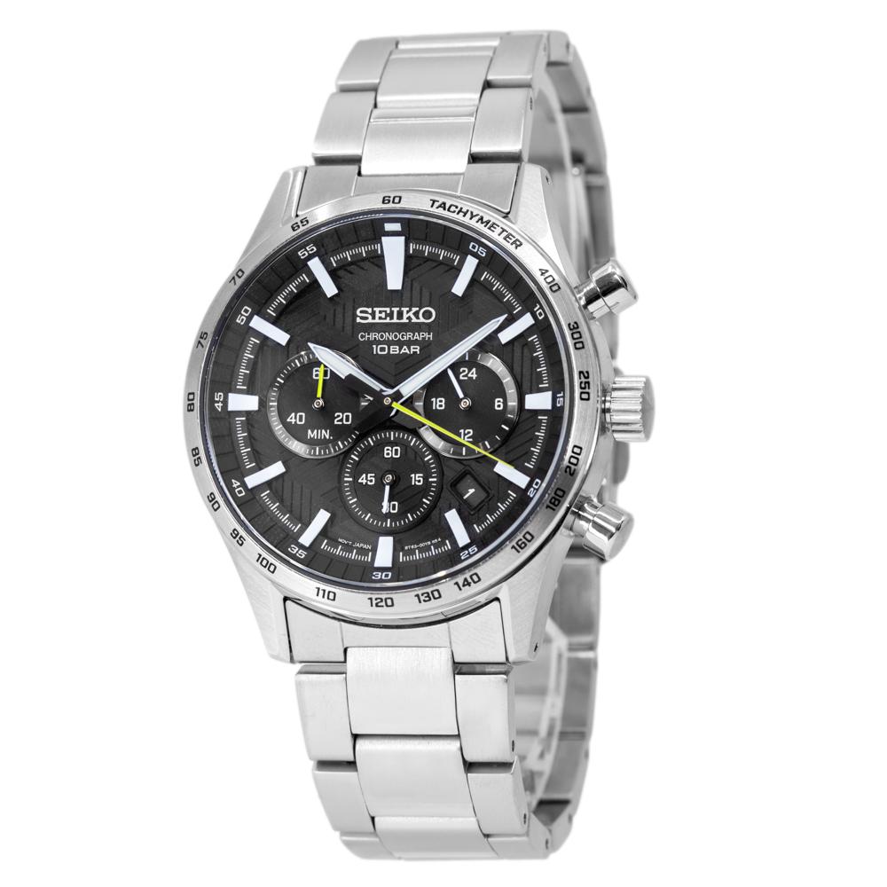 Seiko Men's SSB413P1 Sport Chronograph Black Dial Watch