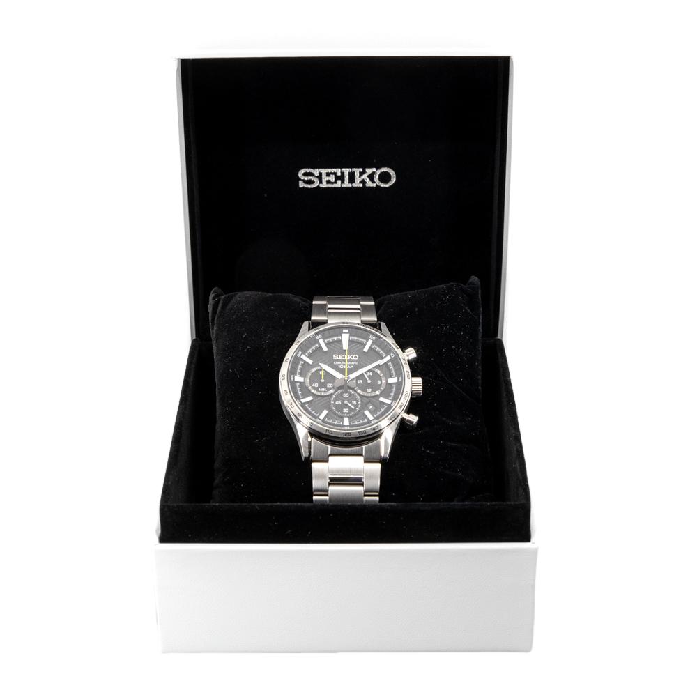 Seiko Men's SSB413P1 Sport Chronograph Black Dial Watch
