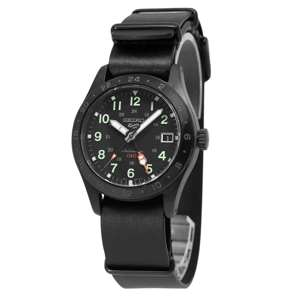 Men's SSK025K1 Automatic GMT Watch Black Coating