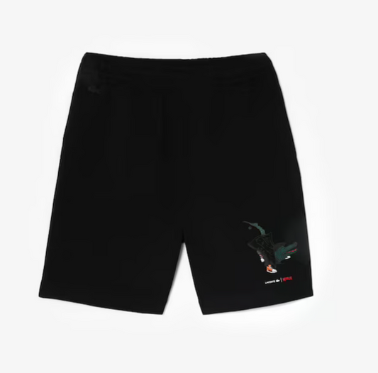 Lacoste NETFLIX ORGANIC COTTON FLEECE SHORTS Men’s -BLACK -031