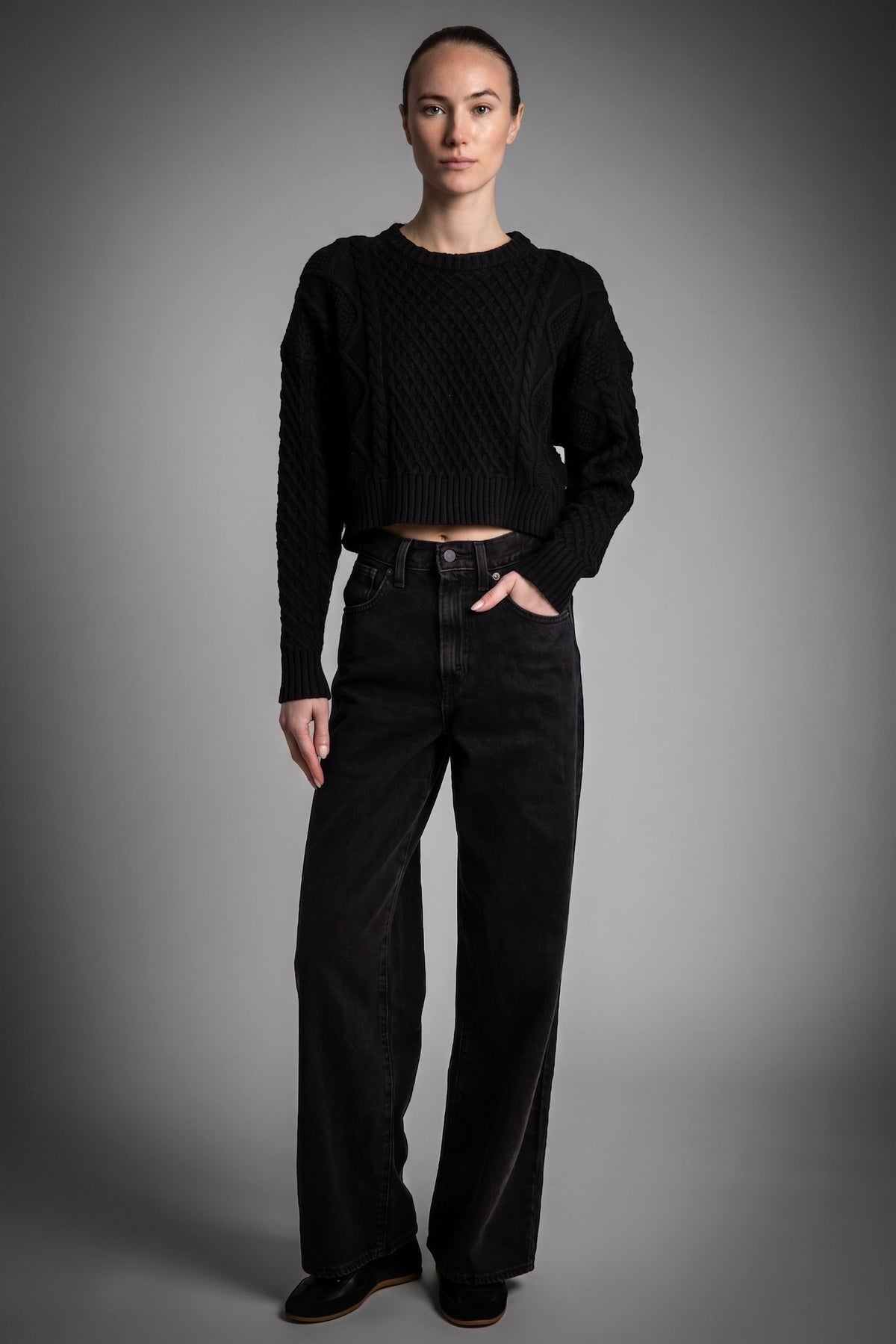 Cropped Knit Sweater