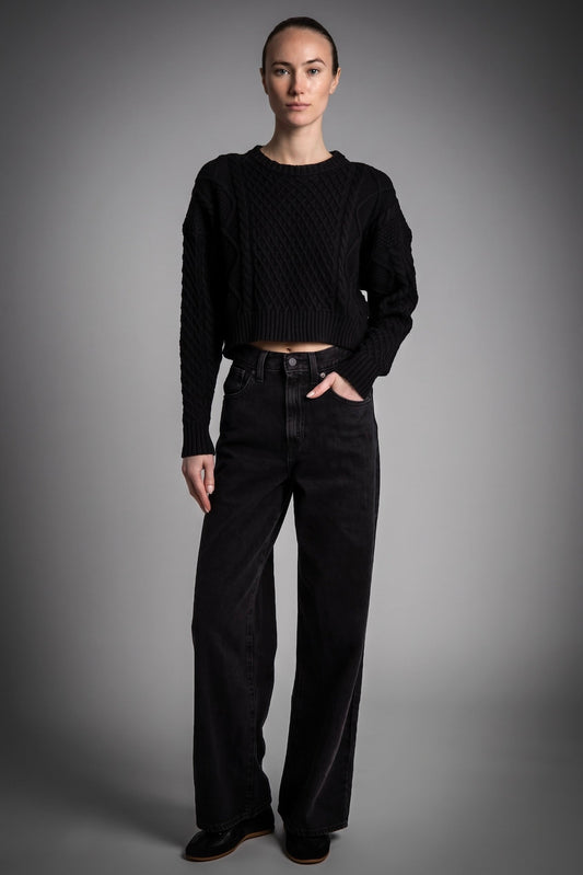 Cropped Knit Sweater