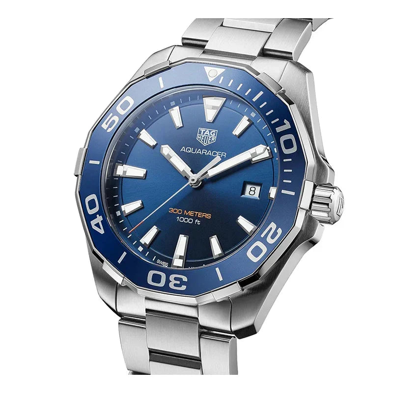 Tag Heuer Aquaracer Blue Dial Silver Steel Strap Watch for Men - WAY101C.BA0746