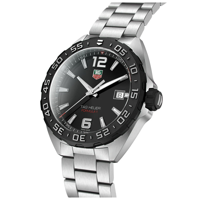 Tag Heuer Formula 1 Quartz Black Dial Silver Steel Strap Watch for Men - WAZ1110.BA0875