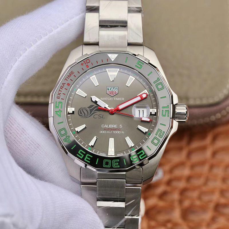 Tag Heuer Calibre 5 Match Timer CSL Edition Automatic Black Dial Silver Steel Strap Watch for Men – WAY201E.BA0927