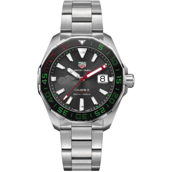 Tag Heuer Calibre 5 Match Timer CSL Edition Automatic Black Dial Silver Steel Strap Watch for Men – WAY201E.BA0927