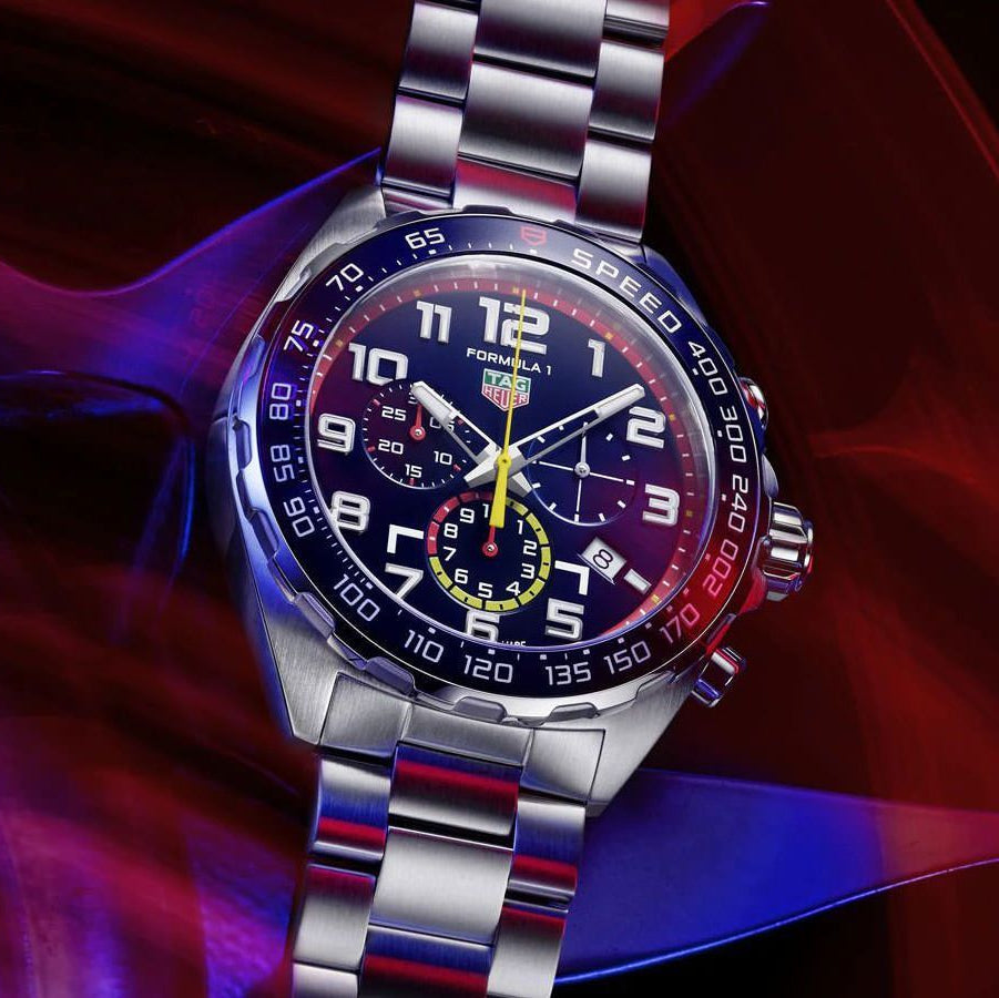 Tag Heuer Formula 1 x Red Bull Racing Chronograph Blue Dial Silver Steel Strap Watch for Men - CAZ101AL.BA0842
