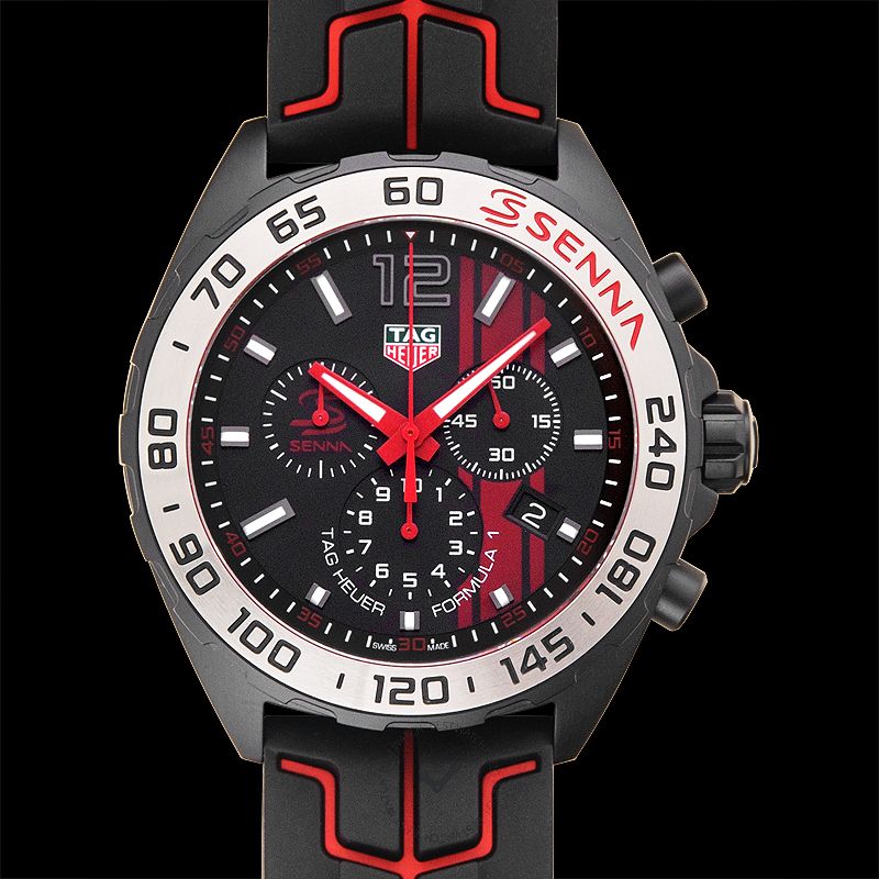 Tag Heuer Formula 1 Ayrton Senna Limited Edition Black Dial Two Tone Rubber Strap Watch for Men - CAZ1019.FT8027