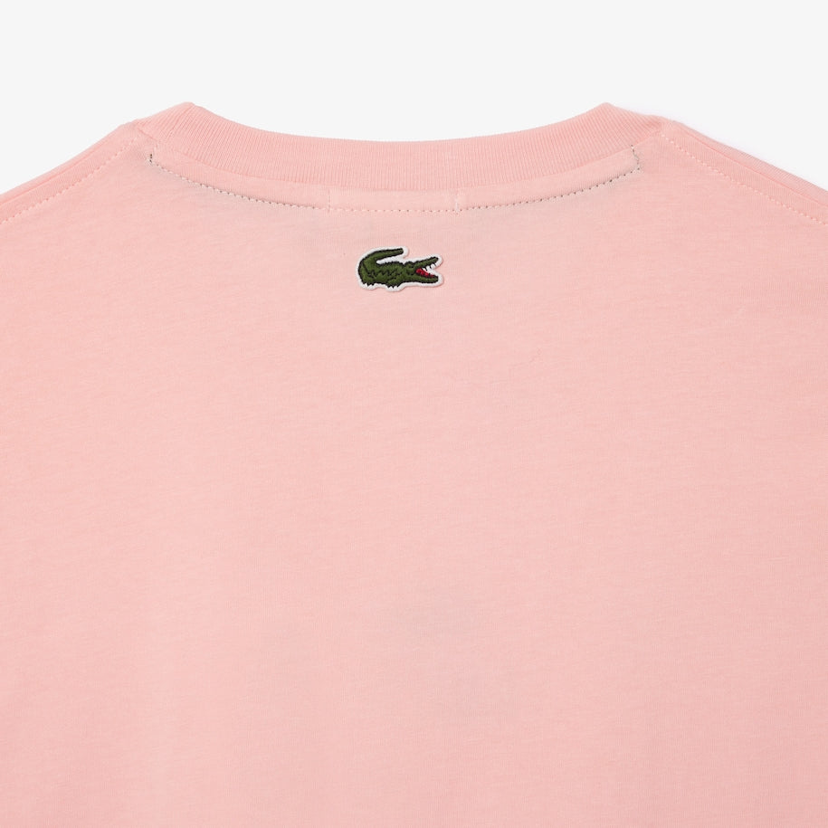 LACOSTE REGULAR FIT COTTON JERSEY BRANDED T-SHIRT Men’s -PINK-KF9