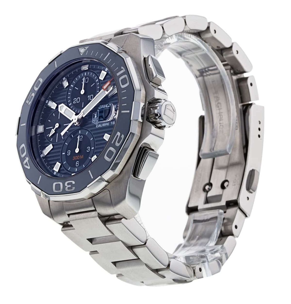 Tag Heuer Aquaracer Calibre 16 43mm Blue Dial Silver Steel Strap Watch for Men - CAY211B.BA0927