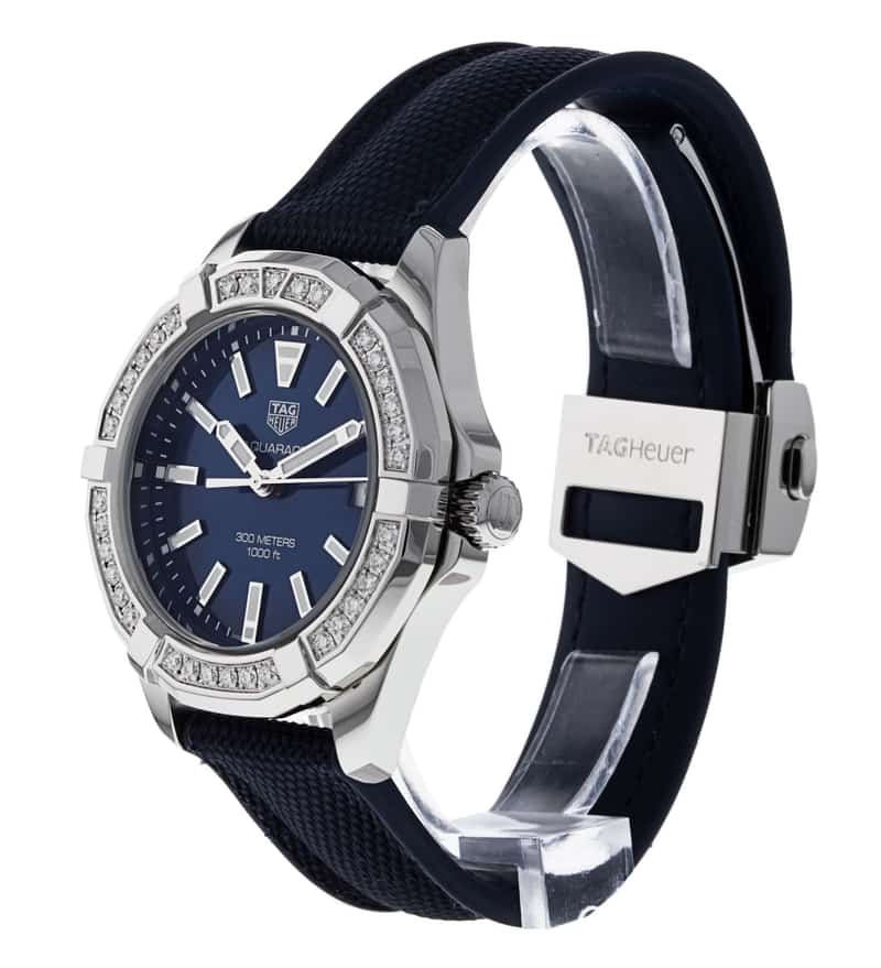 Tag Heuer Aquaracer Quartz Diamonds Blue Dial Blue Nylon Strap Watch for Women - WAY131N.FT6091