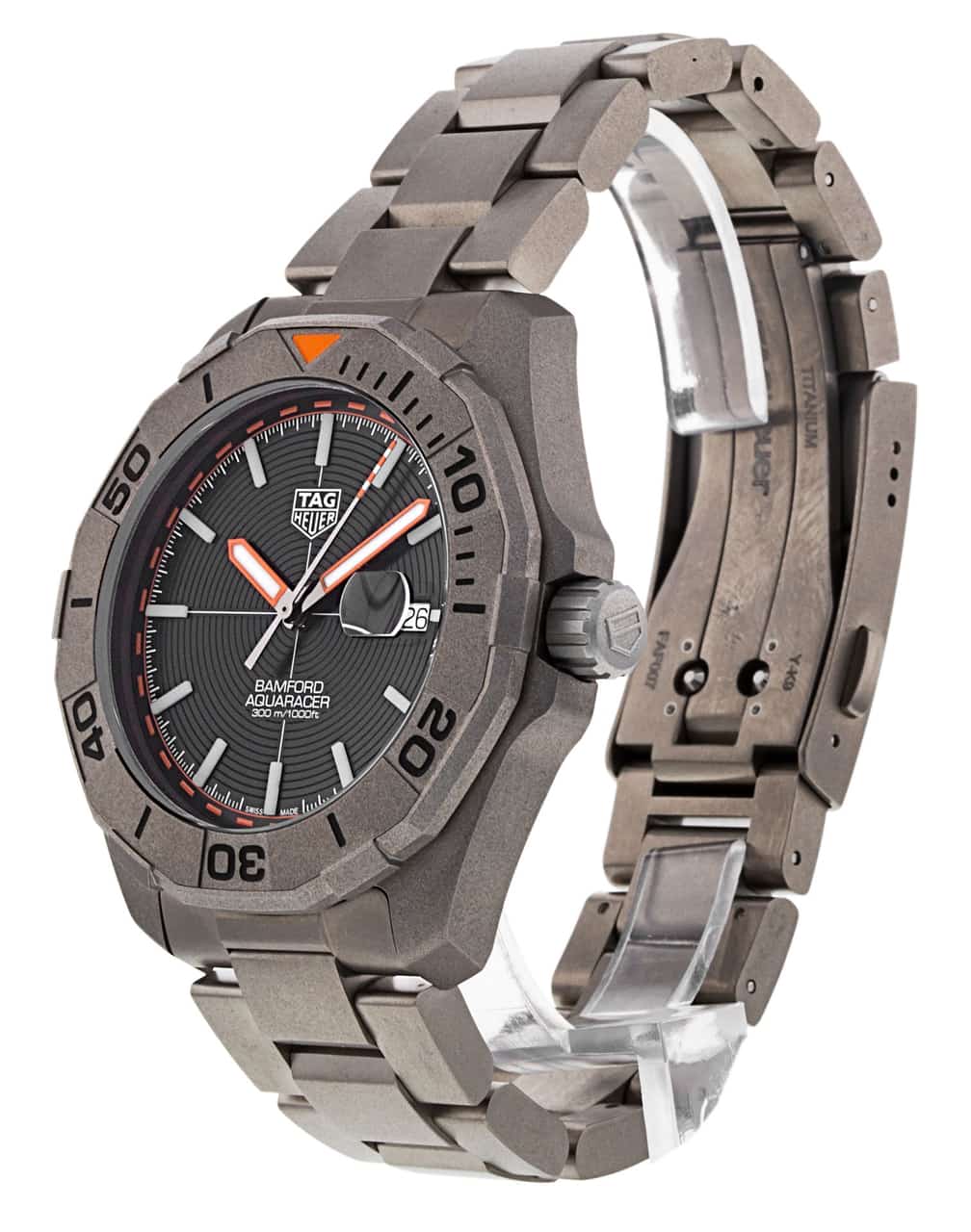 Tag Heuer Aquaracer Calibre 5 Bamford Limited Edition Black Dial Grey Steel Strap Watch for Men - WAY208C.FC6383