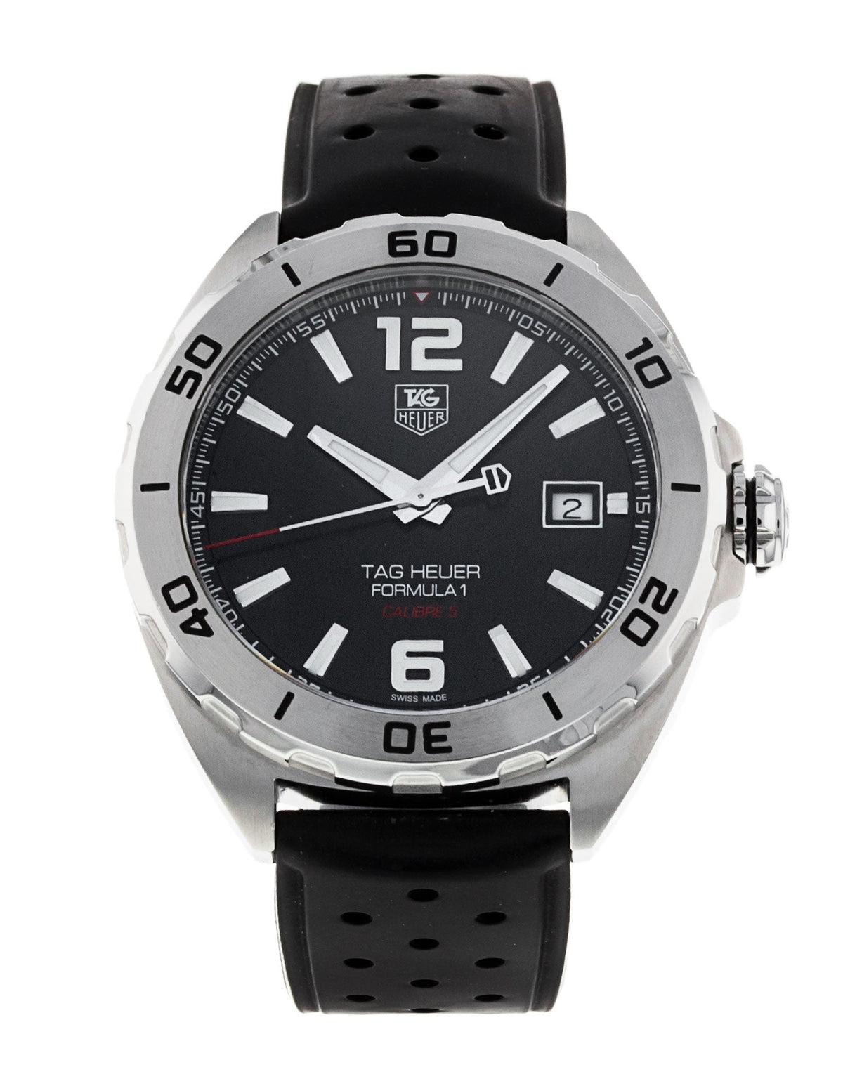 Tag Heuer Formula 1 Automatic Black Dial Black Rubber Strap Watch for Men - WAZ2113.FT8023