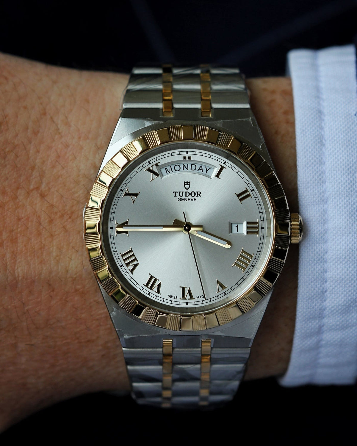 Tudor Royal Automatic Silver Dial Two Tone Steel Strap Watch for Men - M28603-0001