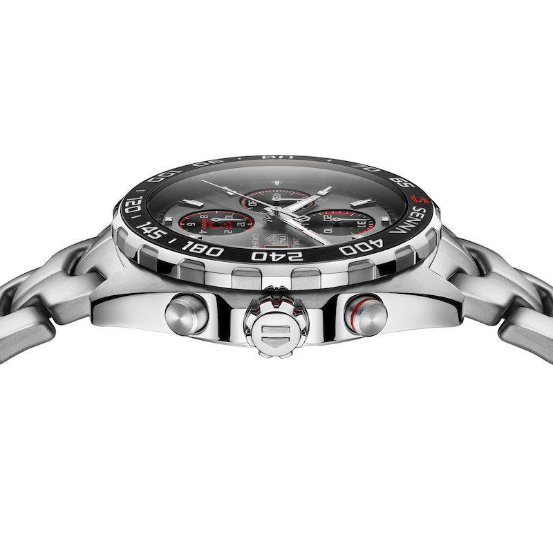 Tag Heuer Formula 1 Chronograph Senna Grey Dial Silver Steel Strap Watch for Men - CAZ201D.BA0633