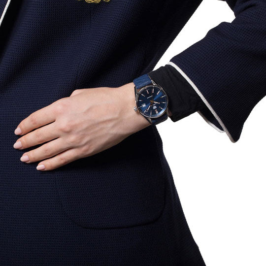 Tag Heuer Carrera Quartz Blue Dial Blue Calfskin Leather Strap Watch for Women - WAR1112.FC6391