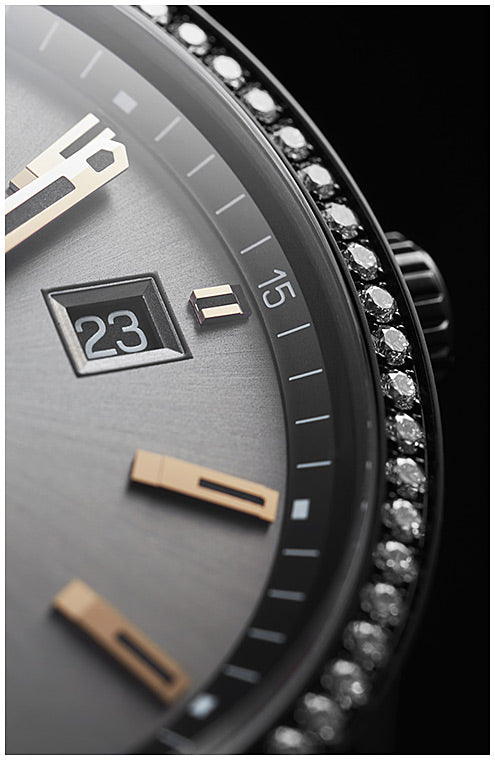 Tag Heuer Carrera Diamonds Anthracite Black Dial Black Leather Strap Watch for Women - WAR1115.FC6392