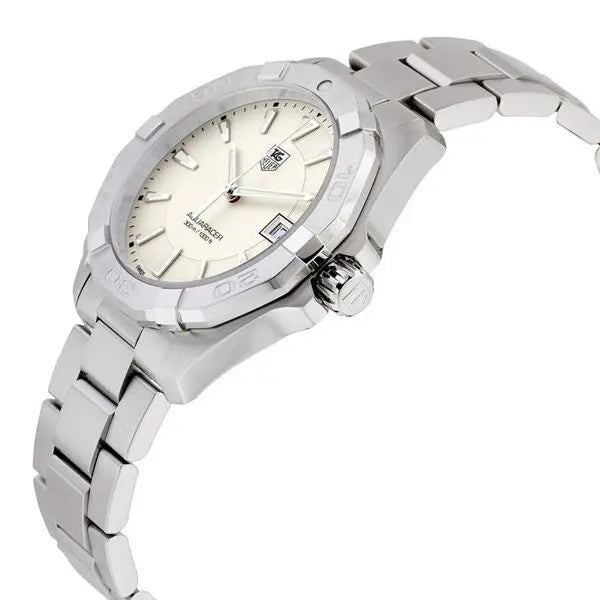 Tag Heuer Aquaracer Quartz White Dial Silver Steel Strap Watch for Men - WAY1111.BA0928