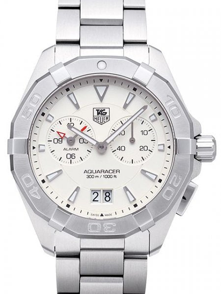 Tag Heuer Aquaracer Chronograph White Dial Silver Steel Strap Watch for Men - WAY111Y.BA0928