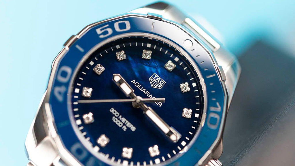 Tag Heuer Aquaracer 35mm Quartz Blue Dial Silver Steel Strap Watch for Women - WSY131L.BA0748