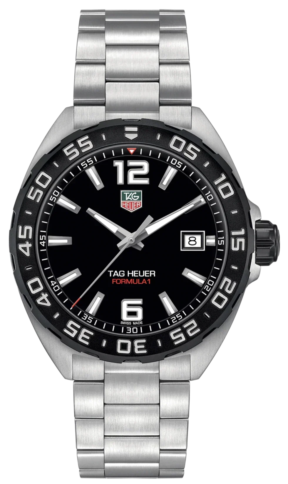 Tag Heuer Formula 1 Quartz Black Dial Silver Steel Strap Watch for Men - WAZ1110.BA0875