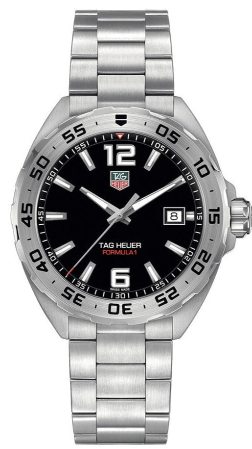 Tag Heuer Formula 1 Black Dial Silver Steel Strap Watch for Men - WAZ1112.BA0875
