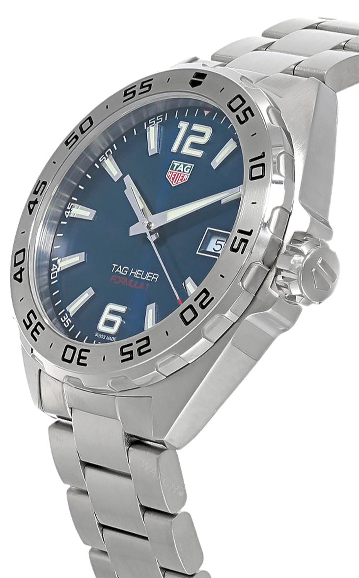 Tag Heuer Formula 1 Blue Dial Silver Steel Strap Watch for Men - WAZ1118.BA0875