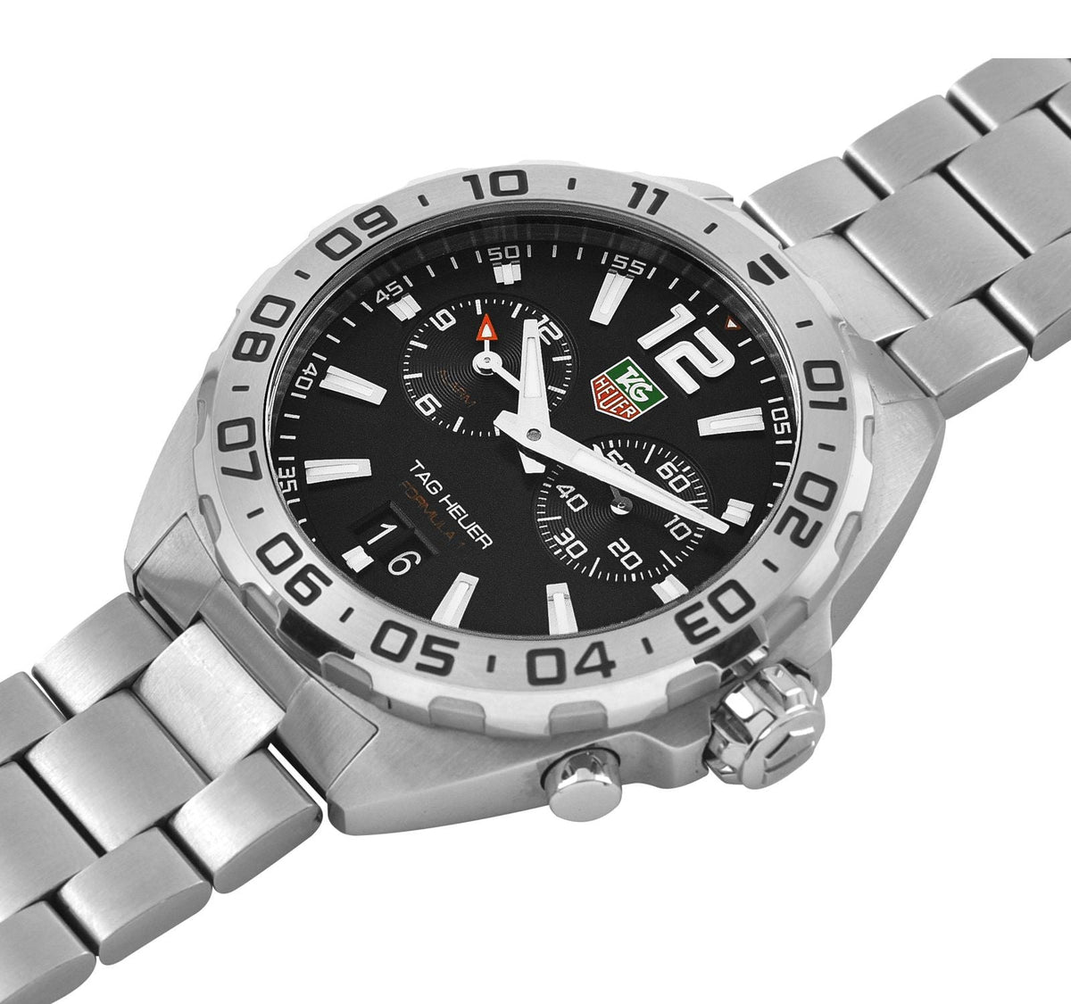 Tag Heuer Formula 1 Black Dial Silver Steel Strap Watch for Men - WAZ111A.BA0875