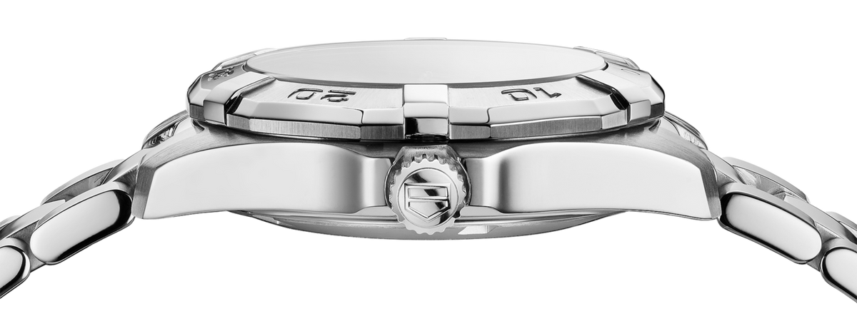 Tag Heuer Aquaracer White Mother of Pearl Dial Silver Steel Strap Watch for Women - WBD1311.BA0740