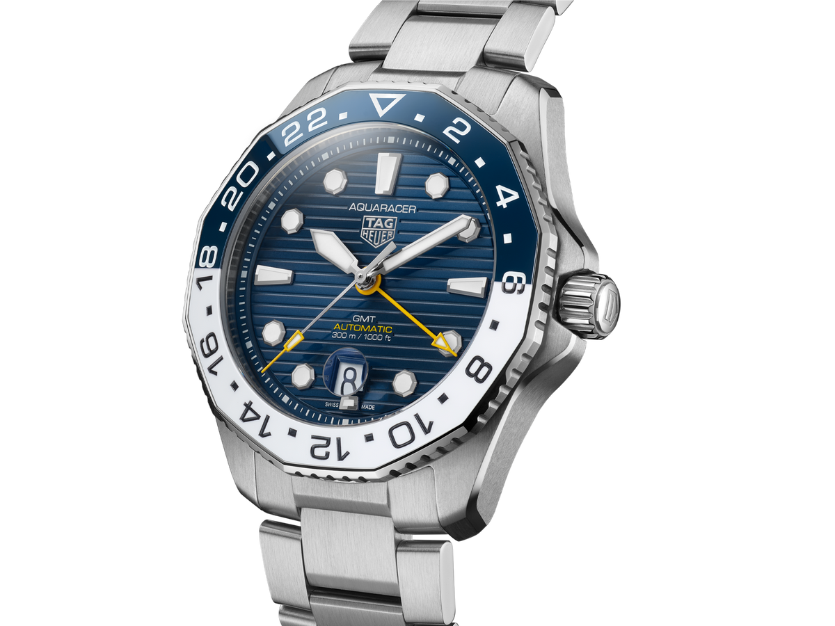 Tag Heuer Aquaracer Professional 300 GMT Automatic Blue Dial Silver Steel Strap Watch for Men - WBP2010.BA0632