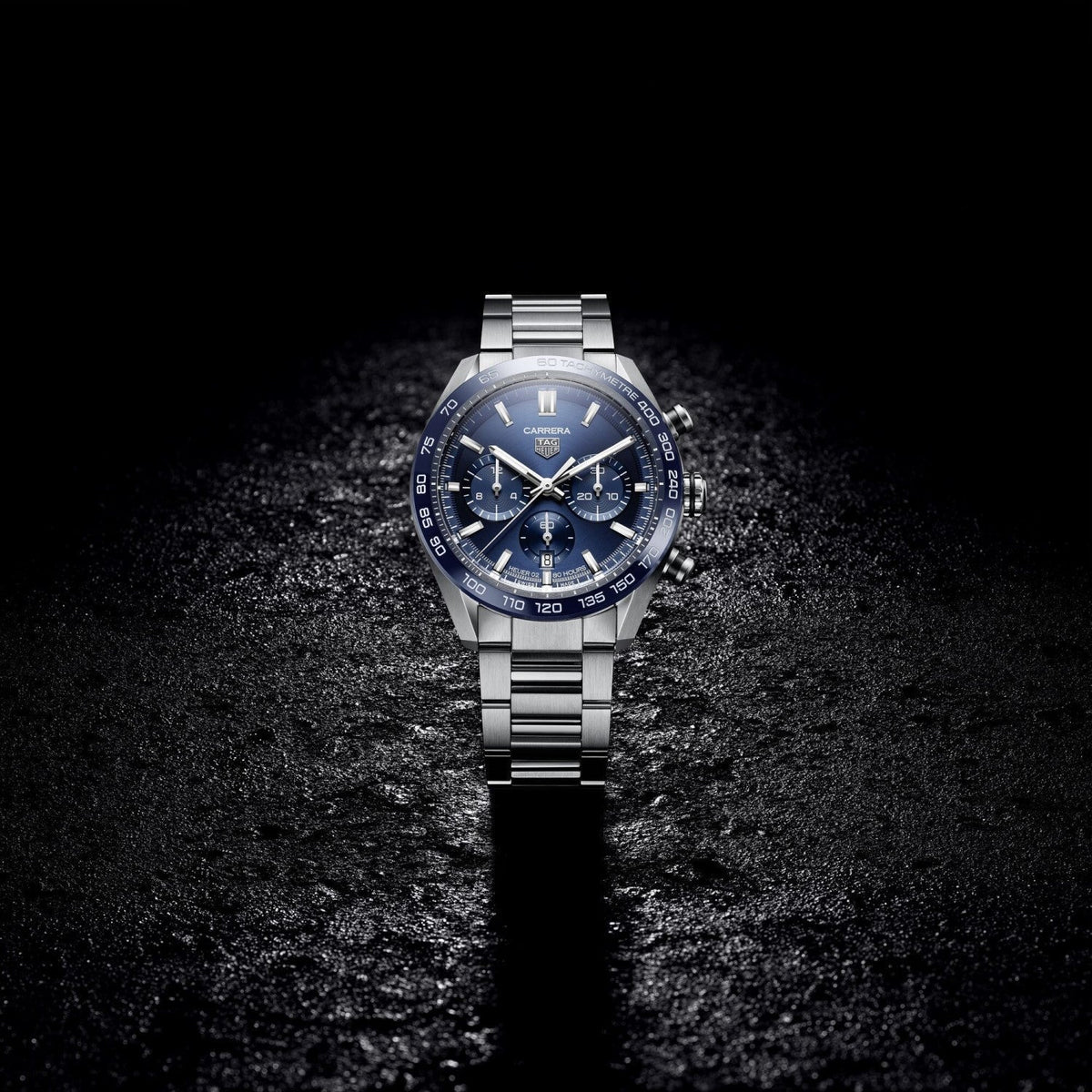 Tag Heuer Carrera Chronograph Blue Dial Silver Steel Strap Watch for Men - CBN2A1A.BA0643