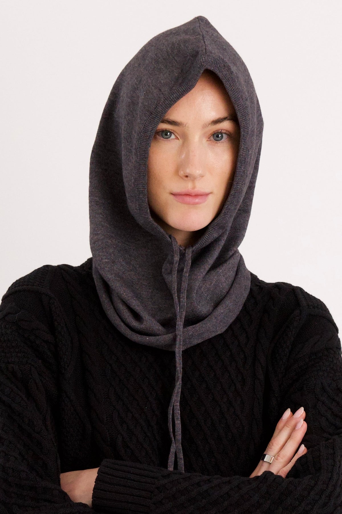 Wool Blend Knit Hood
