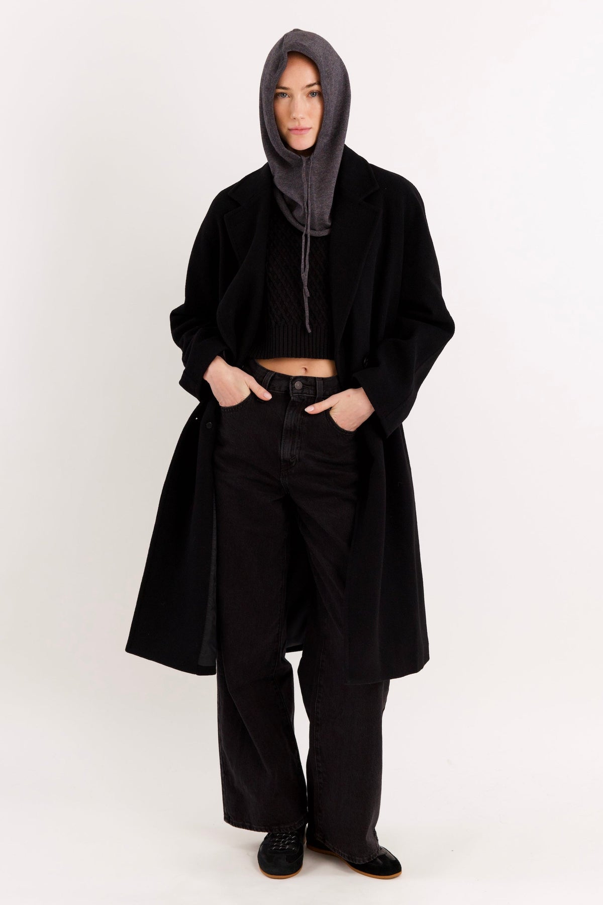Wool Blend Knit Hood