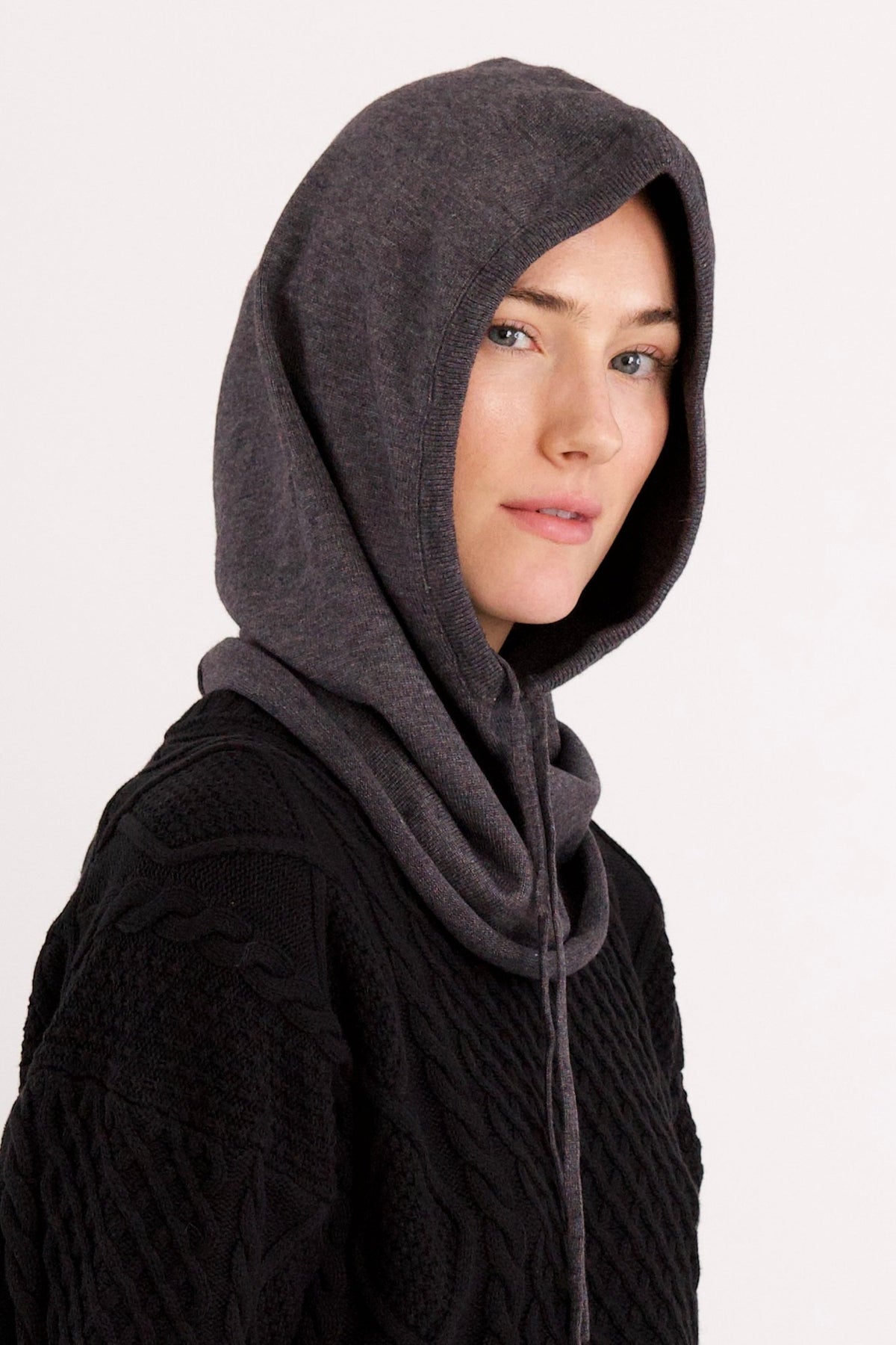 Wool Blend Knit Hood