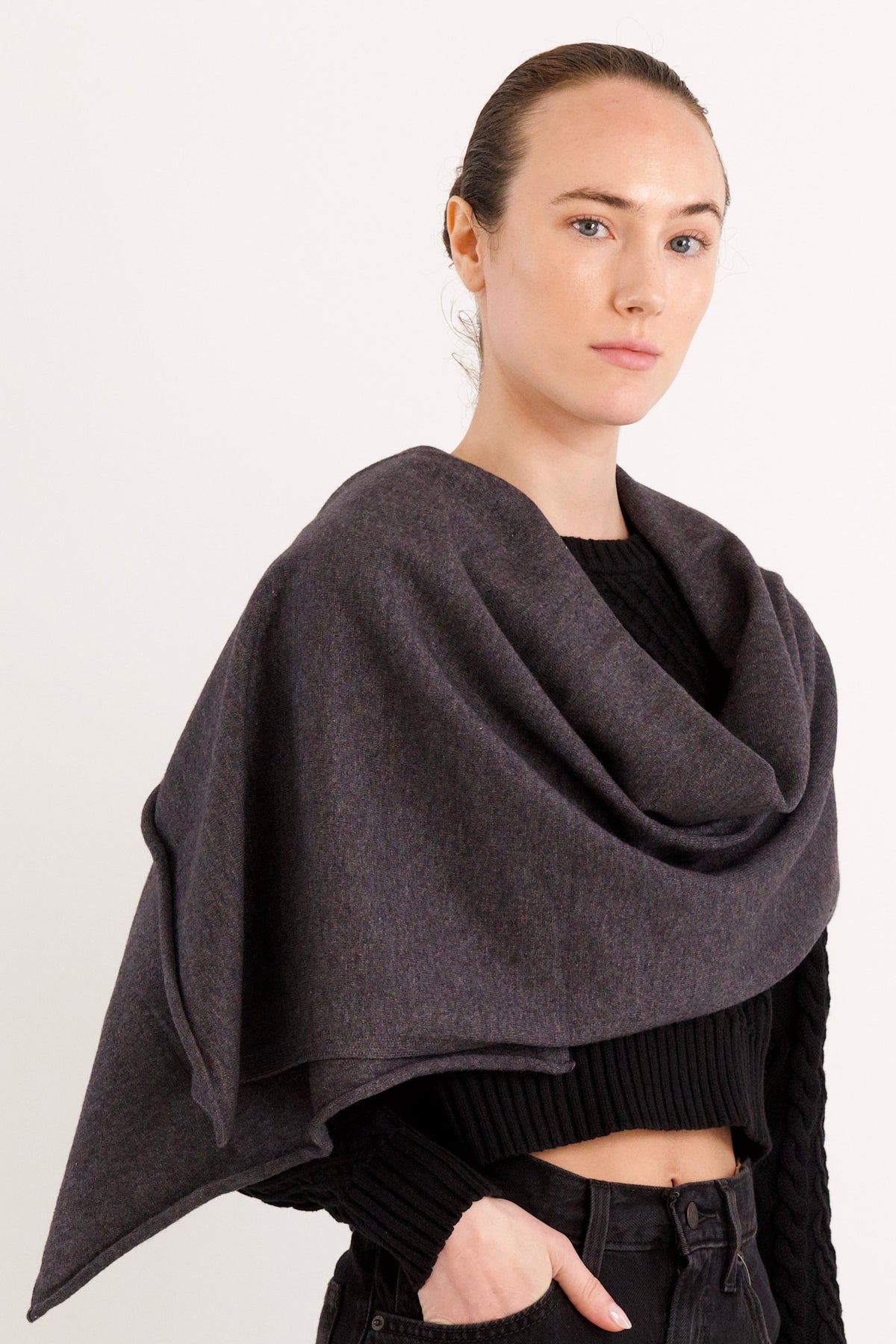 Wool Blend Knitted Scarf