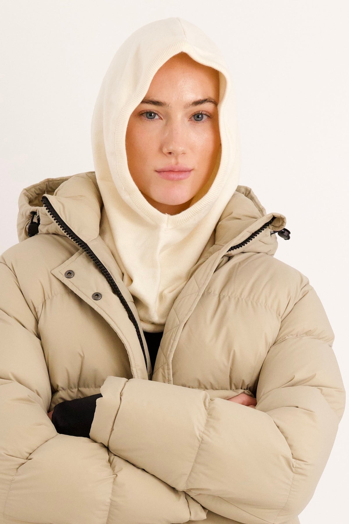 Wool Blend Knit Hood