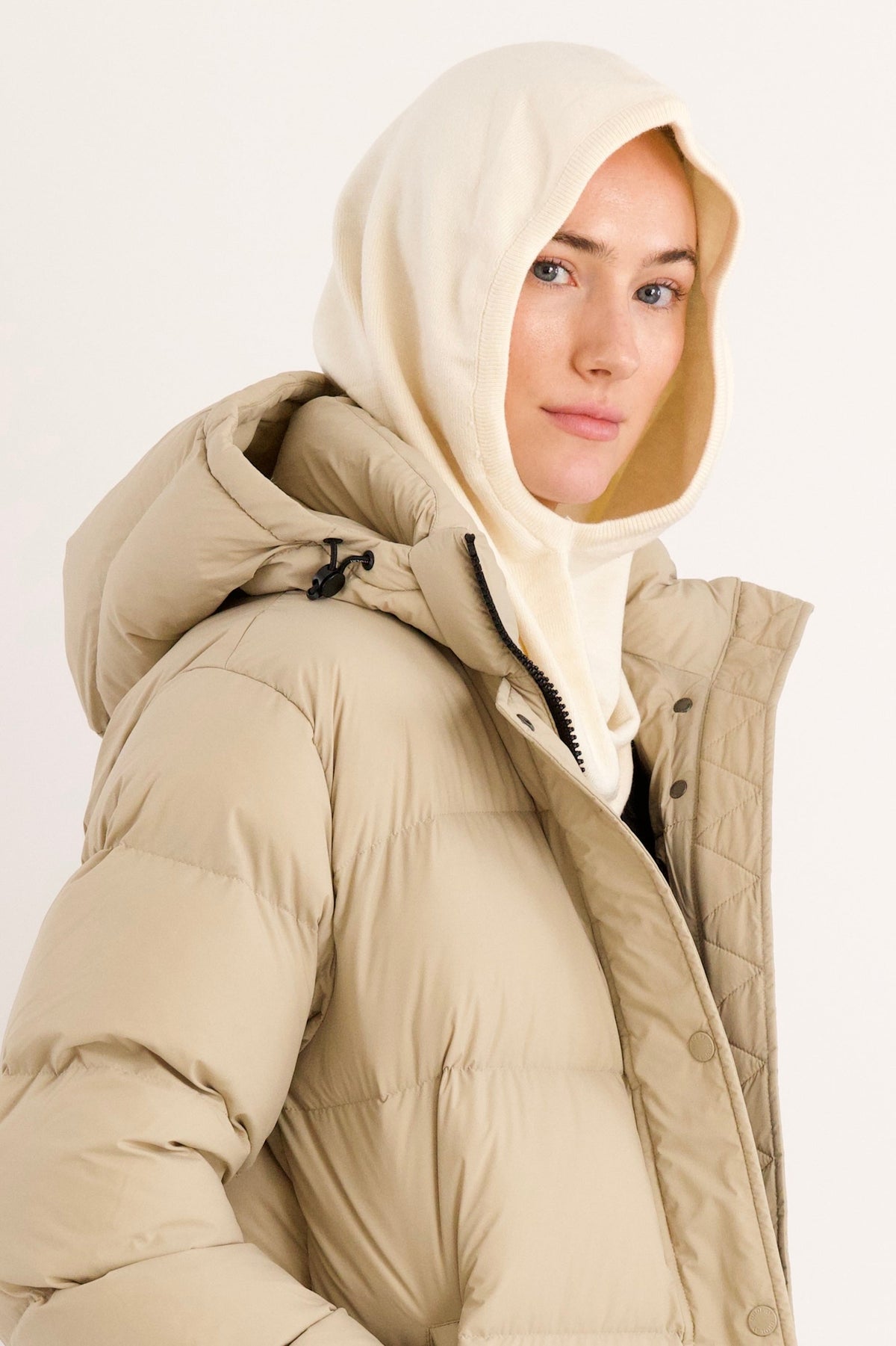 Wool Blend Knit Hood