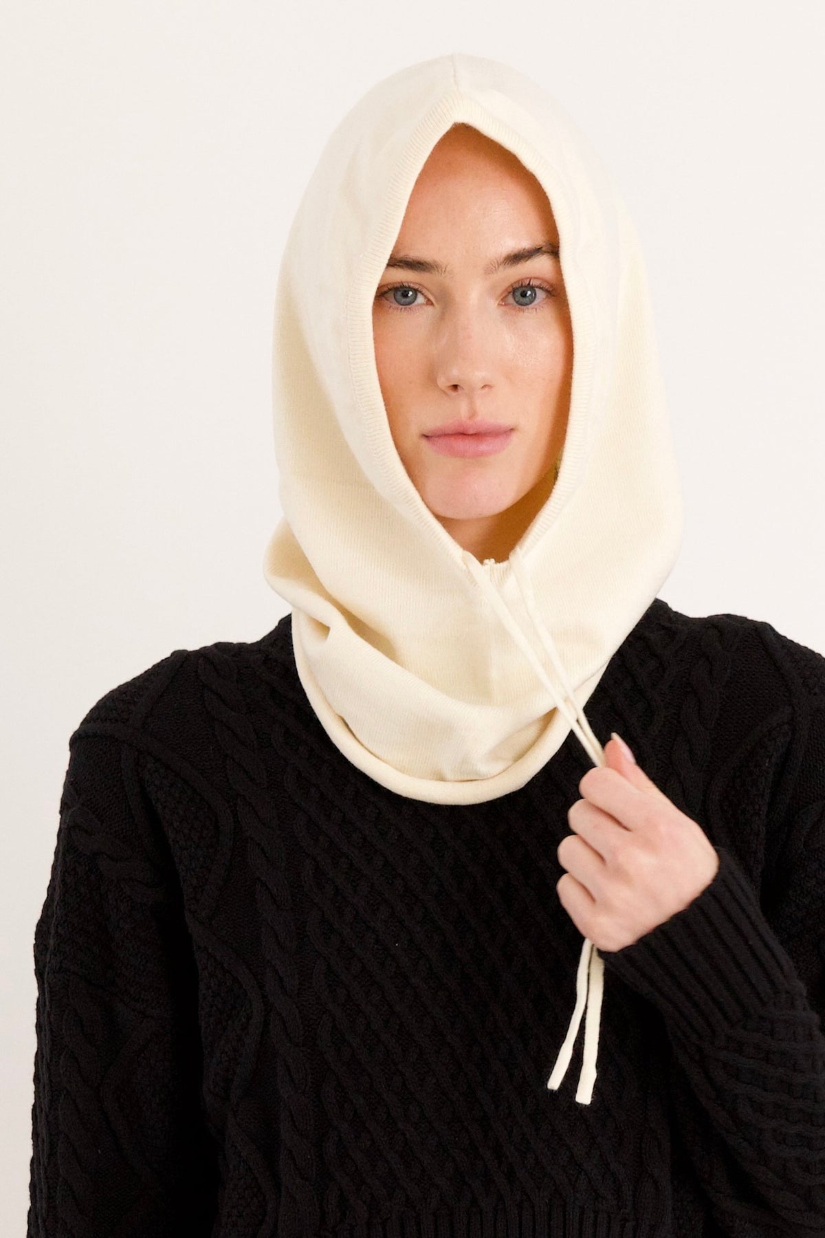 Wool Blend Knit Hood