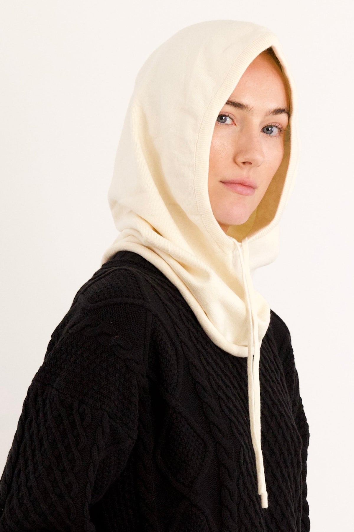 Wool Blend Knit Hood