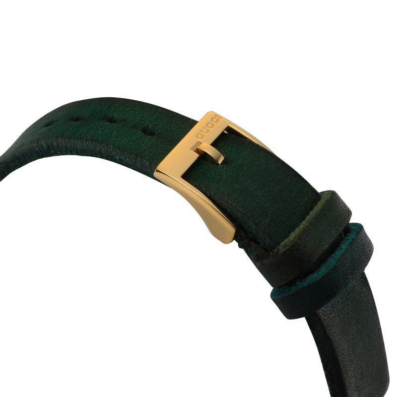 Gucci G Timeless Red Green Dial Green Leather Strap Watch For Women - YA126545