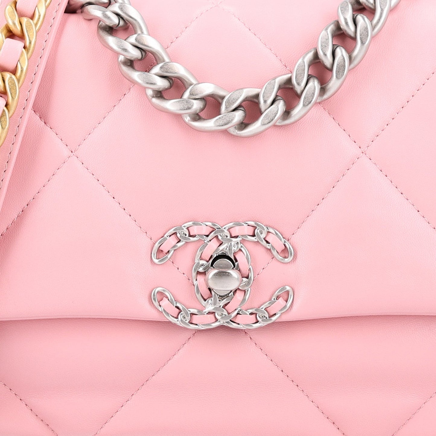 Lambskin Quilted Medium Chanel 19 Flap Light Pink