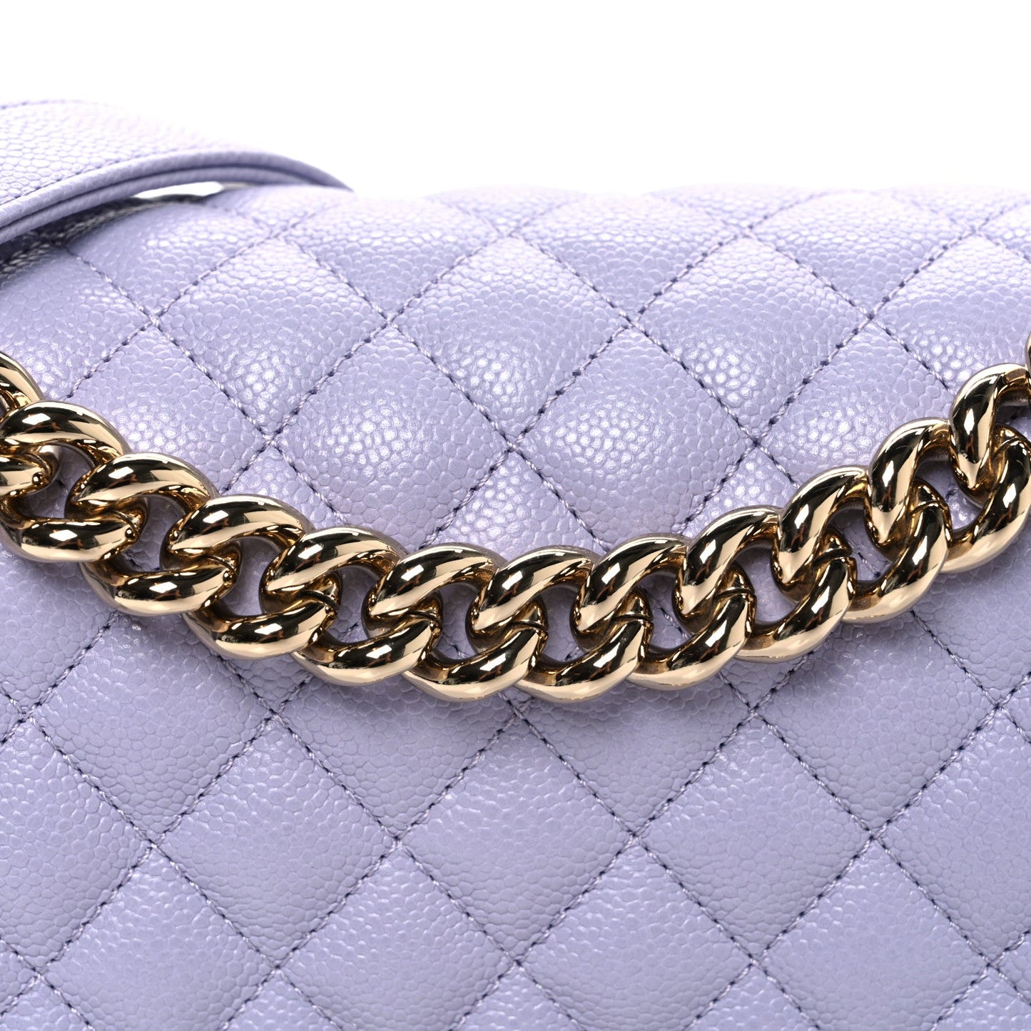Caviar Quilted Medium Boy Flap Light Purple