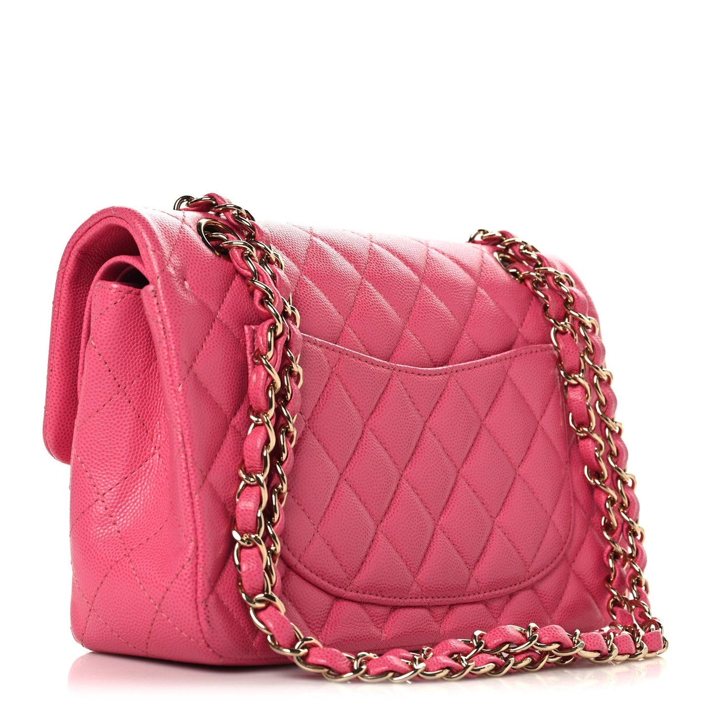 Caviar Quilted Small Double Flap Pink
