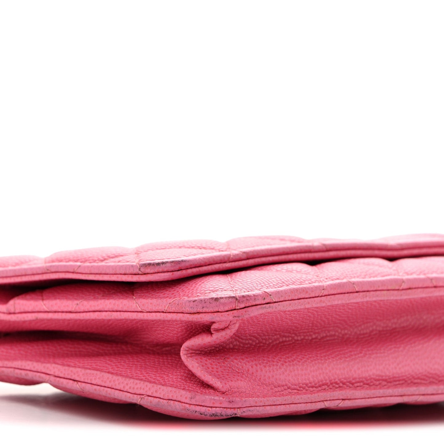 Caviar Quilted Wallet on Chain WOC Pink