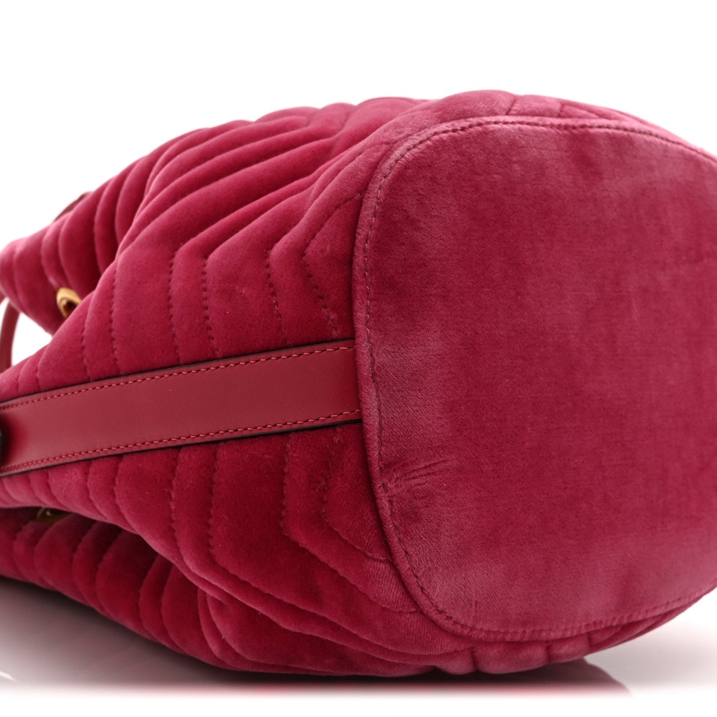 Velvet Matelasse GG Marmont Bucket Bag Light Raspberry Rose