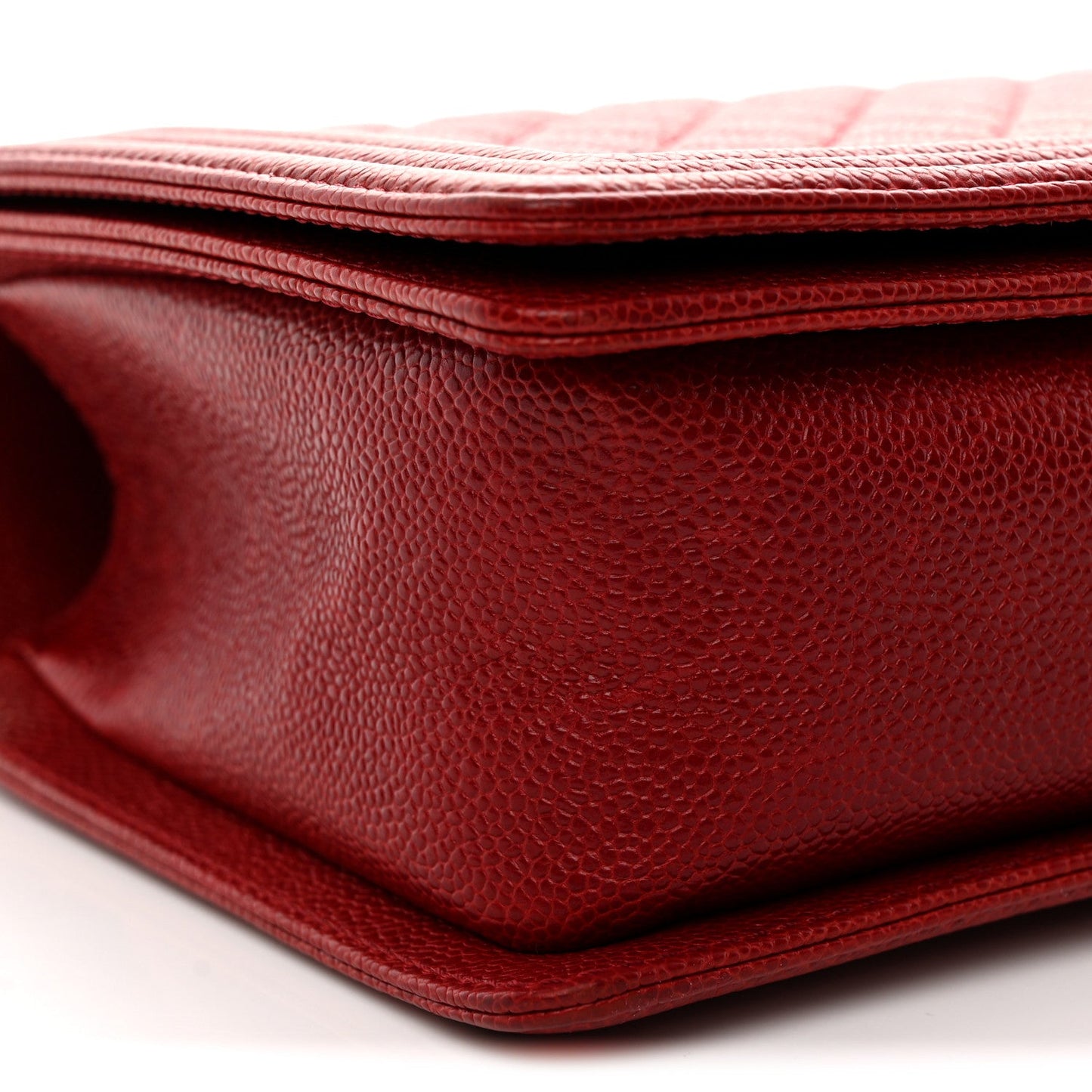 Caviar Quilted New Medium Boy Flap Dark Red